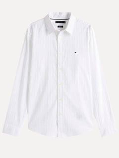 Camisa Tommy Hilfiger Masculina Regular Flex Pop Dobby Branco