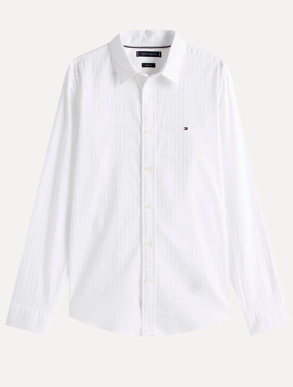 Camisa Tommy Hilfiger Masculina Regular Flex Pop Dobby Branco