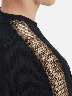 Blusa Fred Perry Masculina Crochet Taped Track Preta