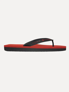 Chinelo Tommy Hilfiger Brad 8R Rubber Beach Preto/Vermelho