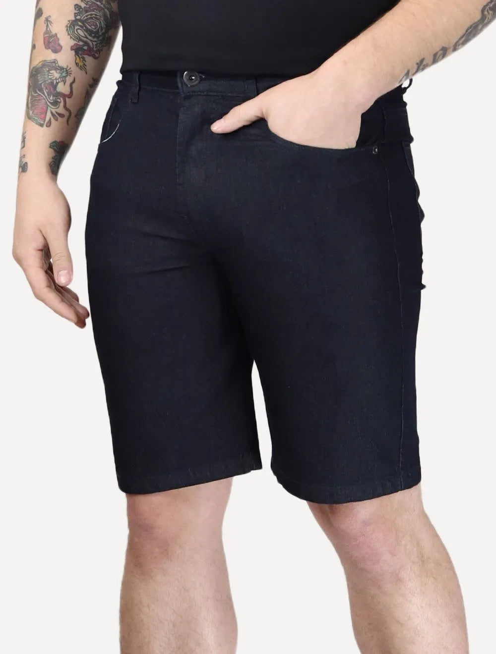 Bermuda Ellus Jeans Masculina First Blue Long Zetex Azul Escuro