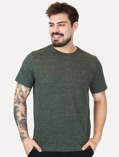 Camiseta Dudalina Masculina Melange Color Verde Escuro Mescla