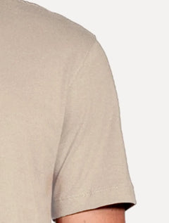 Camiseta Aramis Masculina Basic Lisa Mono Logo Amêndoa