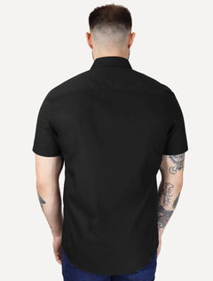 Camisa Calvin Klein Jeans Masculina Manga Curta Básica Logo Peito Preto