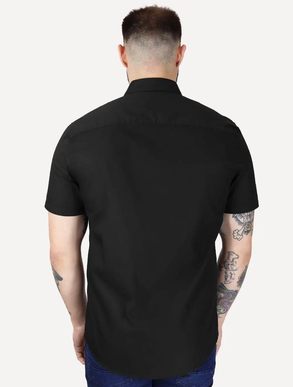 Camisa Calvin Klein Jeans Masculina Manga Curta Básica Logo Peito Preto