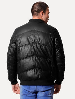 Jaqueta Victory Eagle Masculina PU Leather Bomber Preta