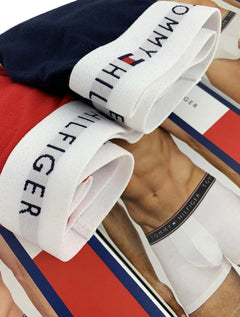 Cueca Tommy Hilfiger Cotton Stretch Boxer Trunk Vermelha/Marinho Pack 2UN