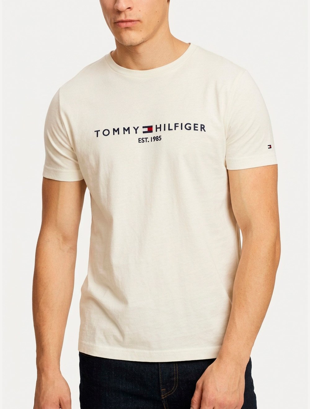 Camiseta Tommy Hilfiger Masculina Core Logo Tee Off White