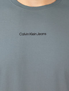 Camiseta Calvin Klein Jeans Masculina Institutional New Logo Azul Médio