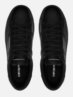 Tênis Emporio Armani Masculino Sneaker Casual Leather Premium Preto