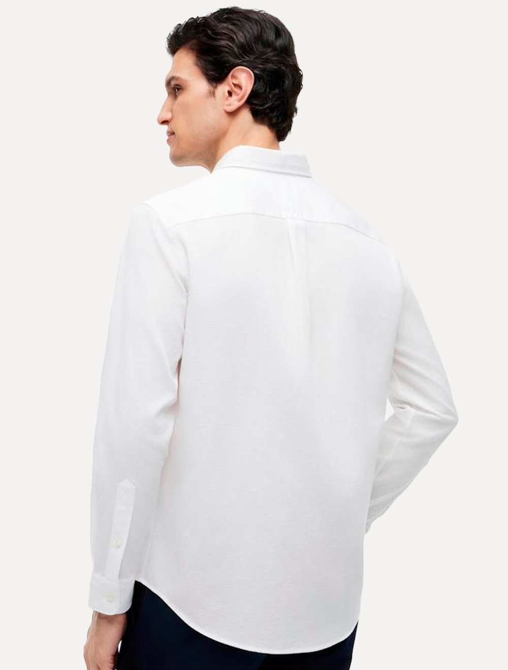 Camisa Tommy Hilfiger Masculina Slim Flex Pop Small Dobby Branca