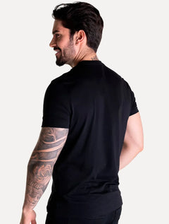 Camiseta Ellus Masculina Pima Cotton Mirror Classic Preta