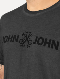 Camiseta John John Masculina JJ Basic Logo Stone Cinza Escuro
