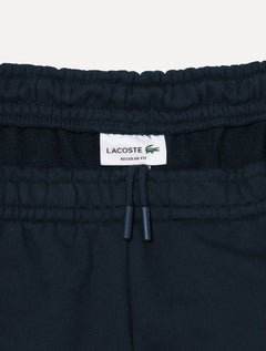 Bermuda Lacoste Masculina Moletom Fleece Colourblock Jogger Marinho