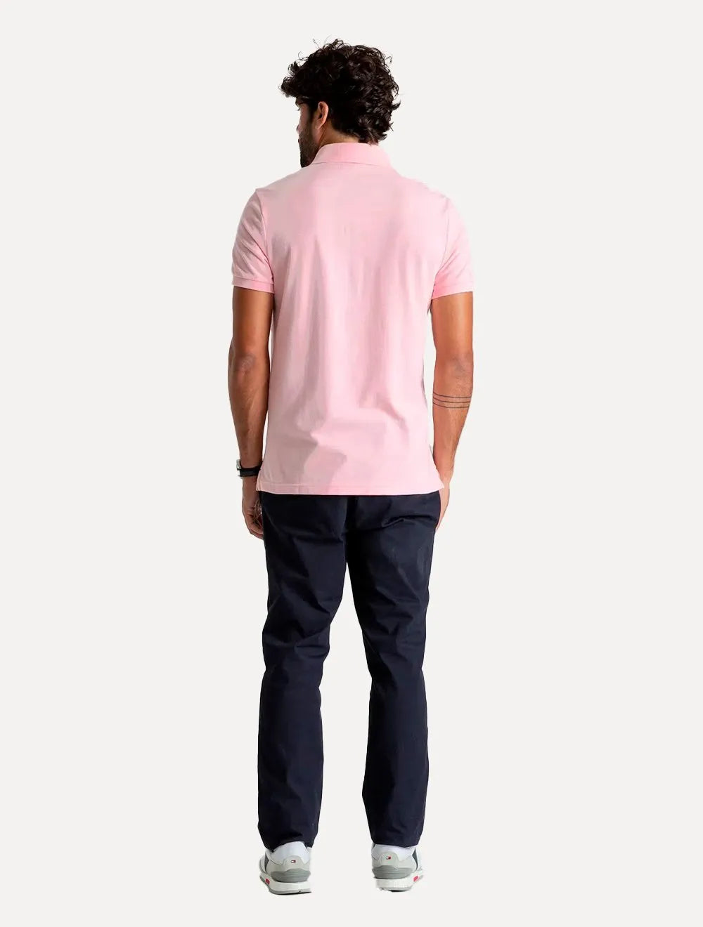 Polo Tommy Hilfiger Masculina Fit Ivy Rosa