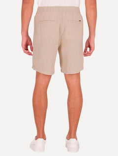 Short Calvin Klein Masculino Elástico Linen Cáqui Médio