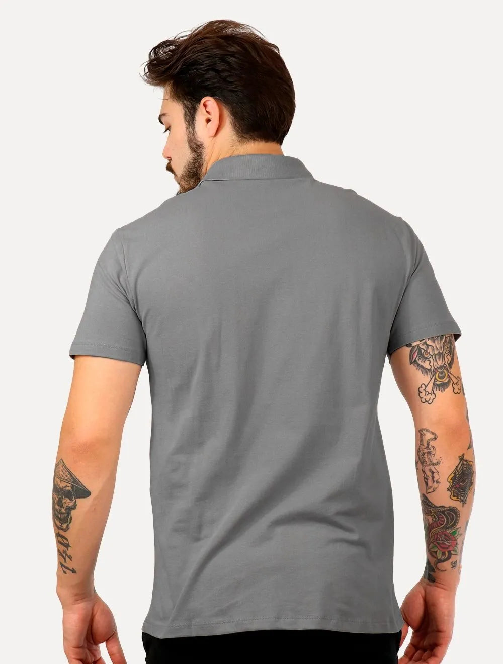 Polo John John Masculina Light Transfer Cinza Médio