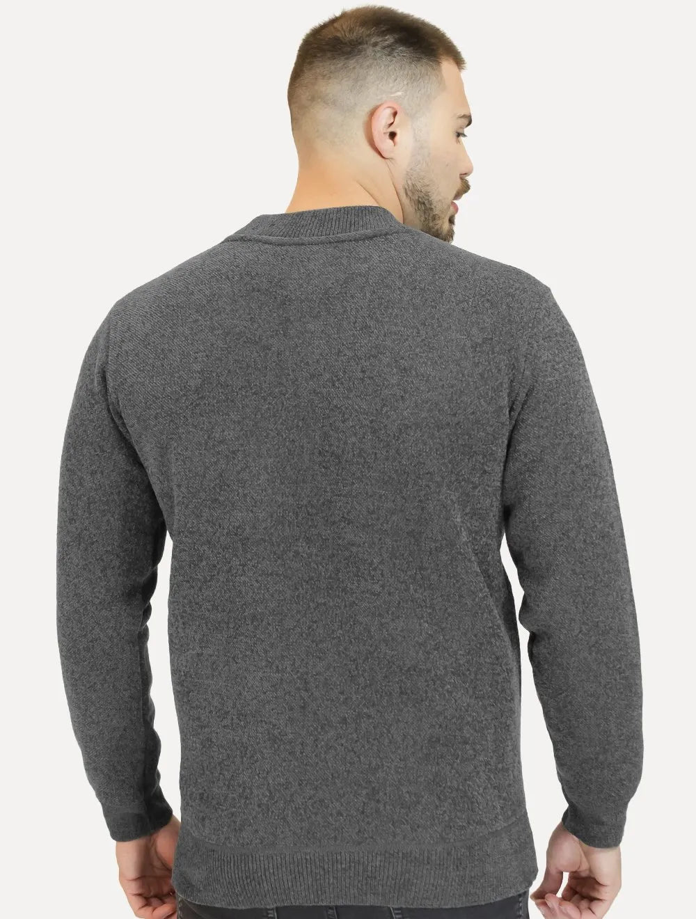 Suéter Dixen Masculino Slim Gola Média Grafite Mescla
