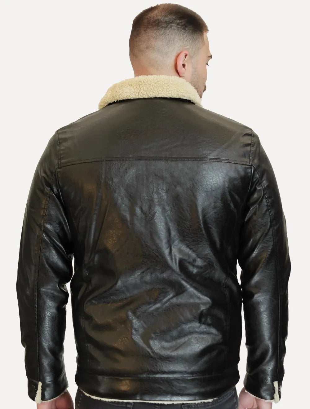 Jaqueta Dixen Masculina Sherpa PU Preta