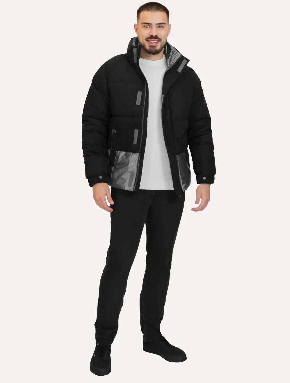 Jaqueta Dixen Masculina Puffer Reflective Preta