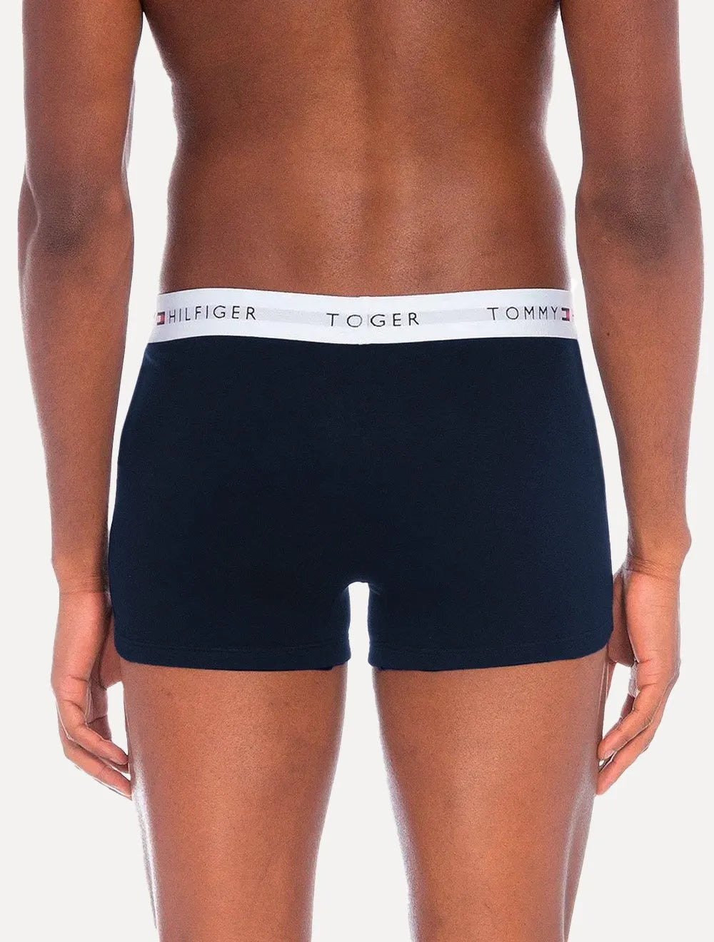 Cueca Tommy Hilfiger Cotton Stretch Trunk Azul Claro Marinho e Grafite Pack 3UN