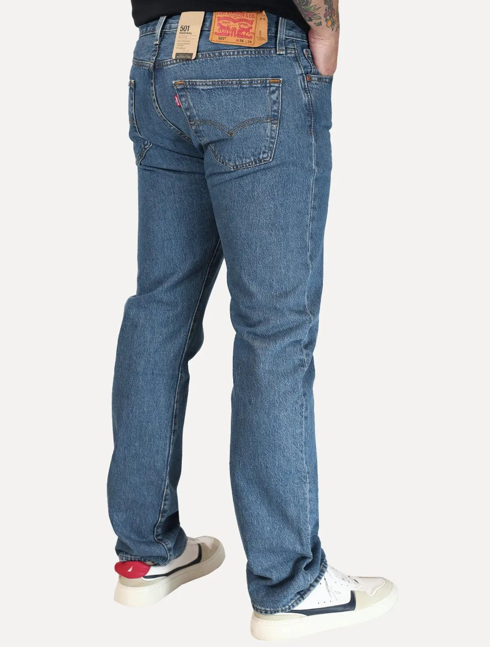 Calça Jeans Levis Masculina 501 Original Azul Médio