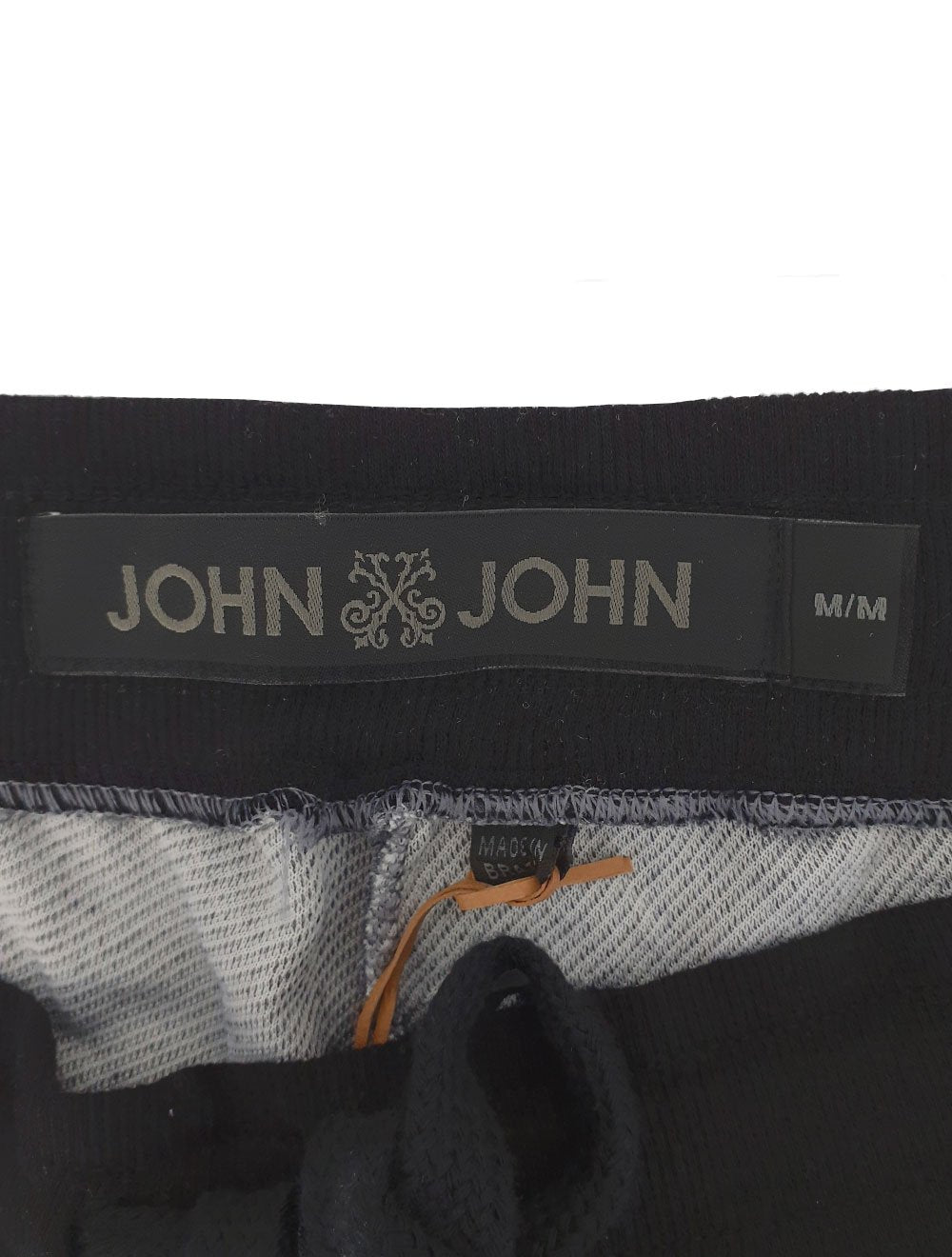 Bermuda John John Masculina Moletom Stripe Cinza Mescla