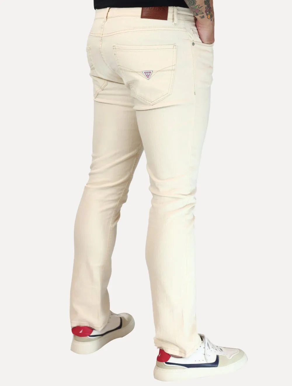 Calça Guess Masculina Slim Sarja 5 Pockets Off-White