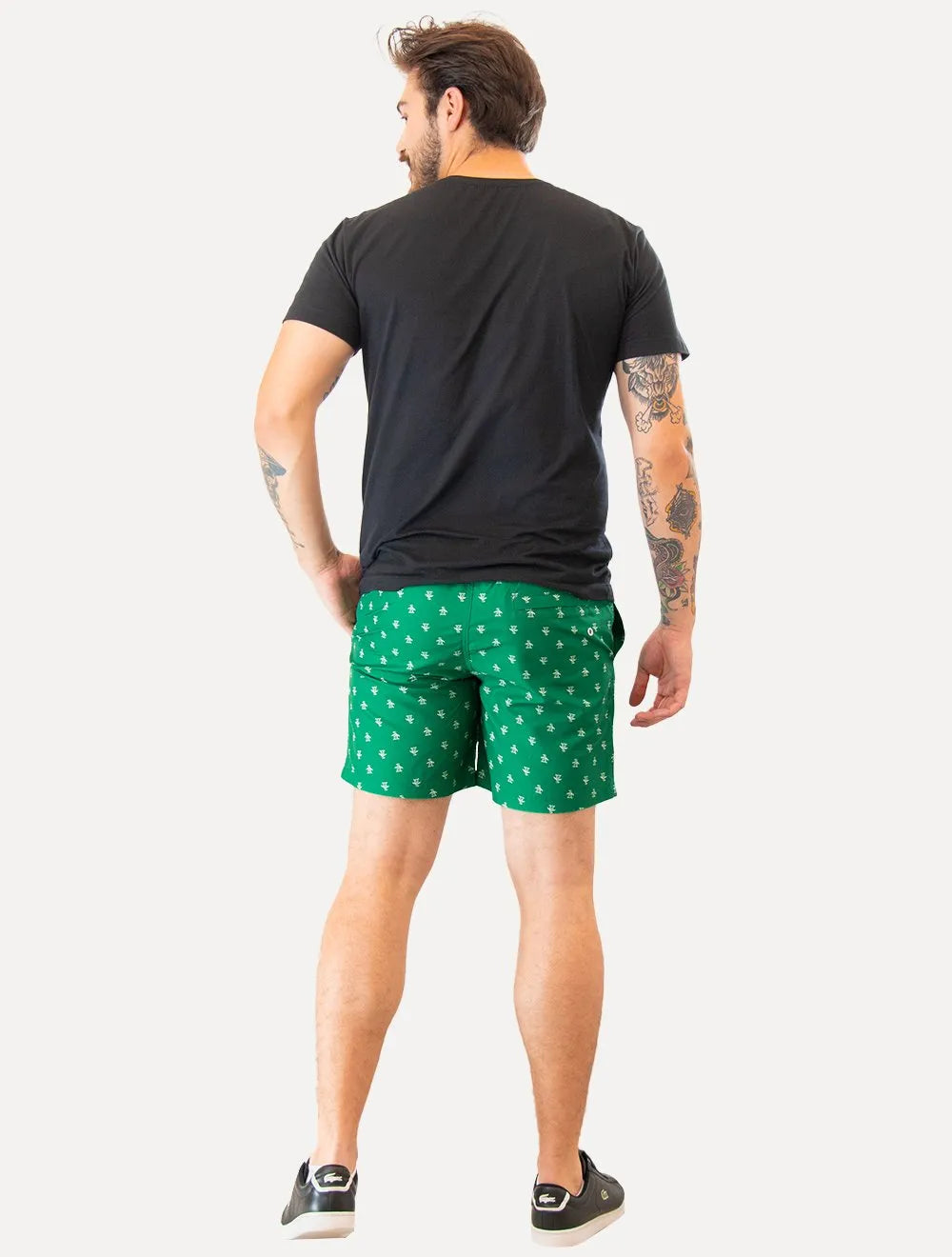 Short Original Penguin Masculino D'Água Logo Print Verde