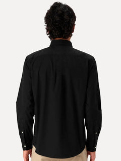Camisa Tommy Hilfiger Masculina Regular Core Flex Poplin Preta