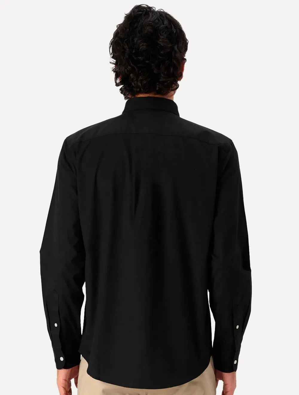 Camisa Tommy Hilfiger Masculina Regular Core Flex Poplin Preta