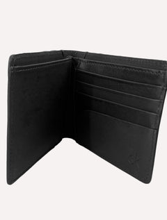 Carteira Calvin Klein Couro Horizontal Logo Floater Preta