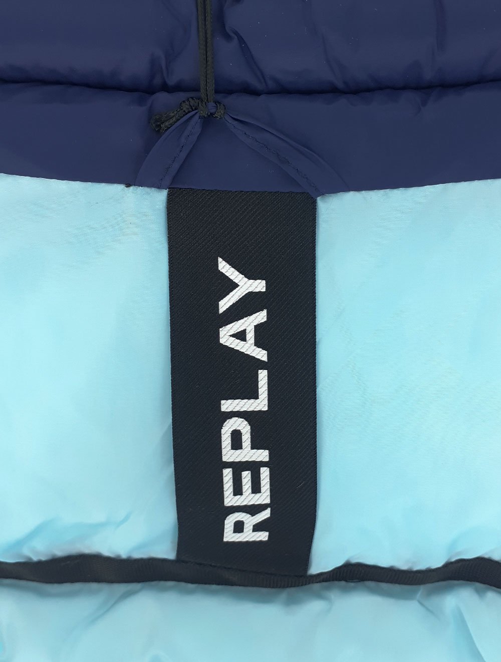 Jaqueta Replay Masculina Nylon Matelassê Azul Escuro