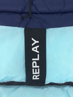 Jaqueta Replay Masculina Nylon Matelassê Azul Escuro