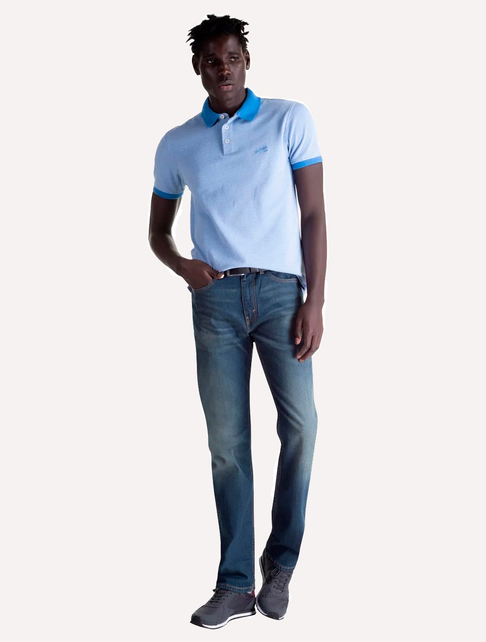 Calça Levis Jeans Masculina 505 Regular Stretch Greenish Washed Médio