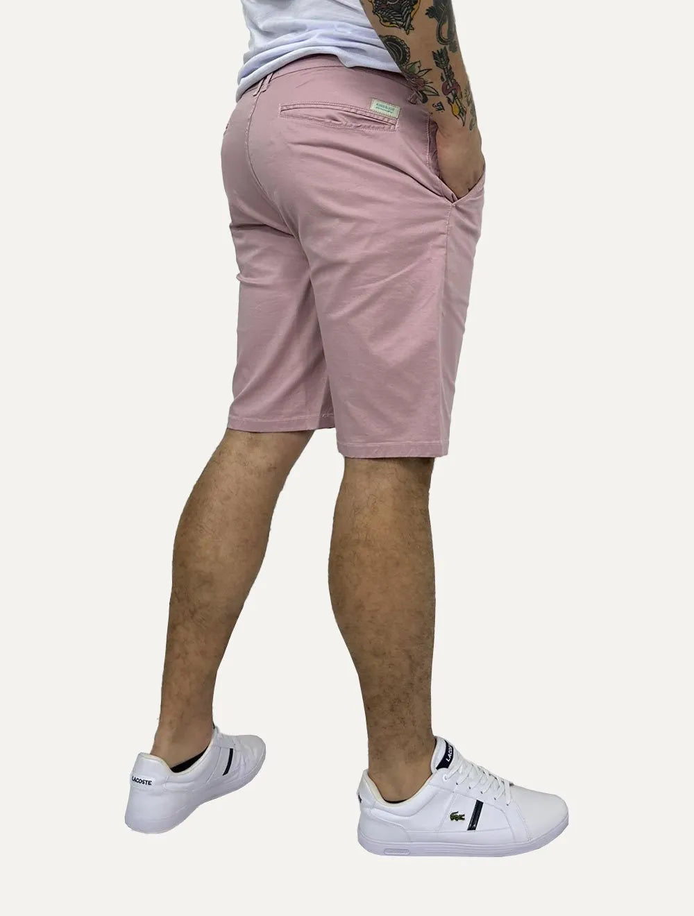 Bermuda King & Joe Sarja Masculina Slim Plaid Rosa