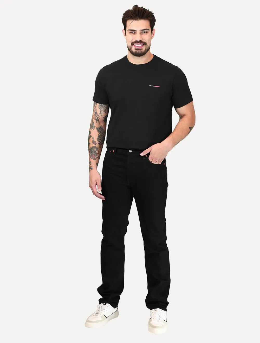 Calça Levis Jeans Masculina 501 Original Regular Preta
