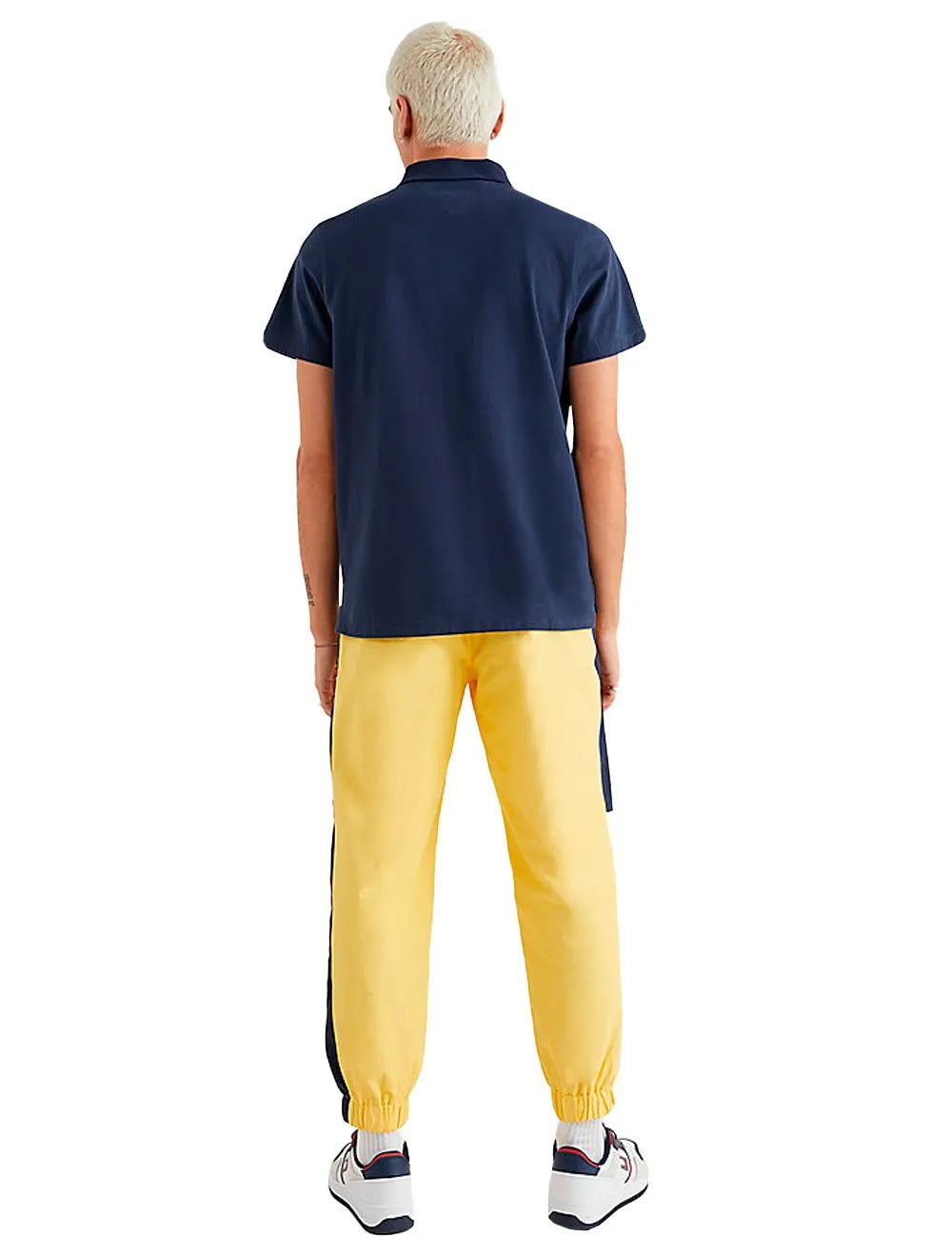 Polo Tommy Jeans Masculina Malha Regular Washed Jersey Azul Marinho