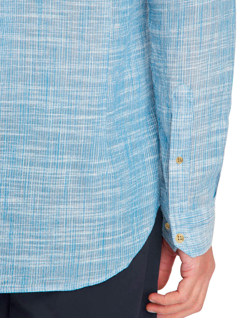 Camisa Aramis Masculina Regular Flame Lisa Azul Claro Mescla