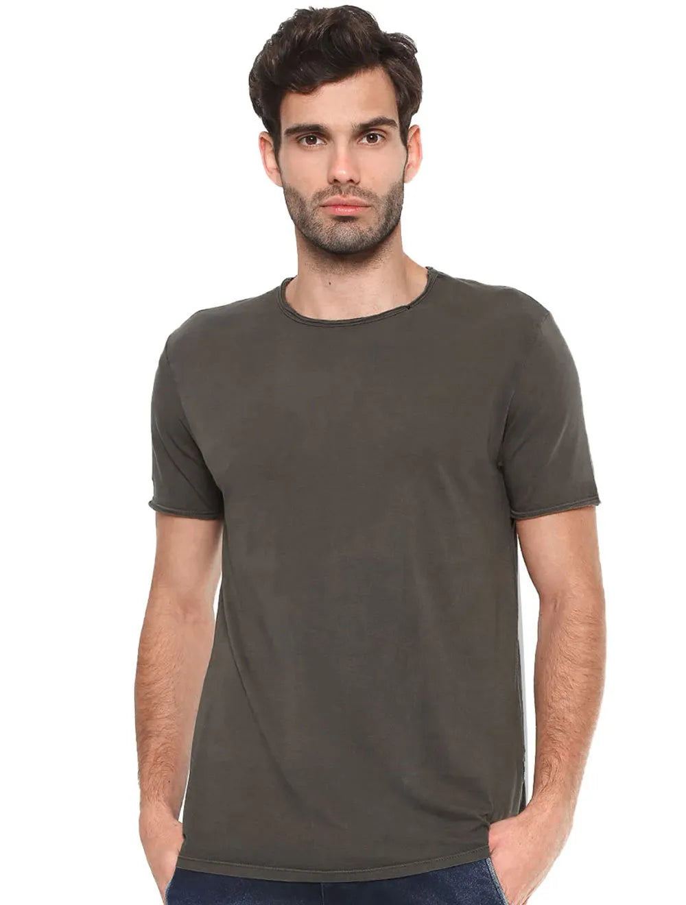 Camiseta Replay Masculina Basic Refil Chumbo