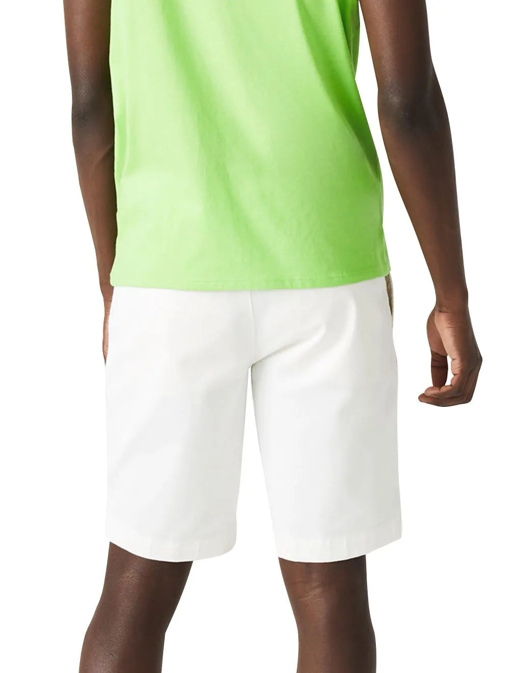 Bermuda Lacoste Masculina Sarja Slim Cotton Stretch Branca