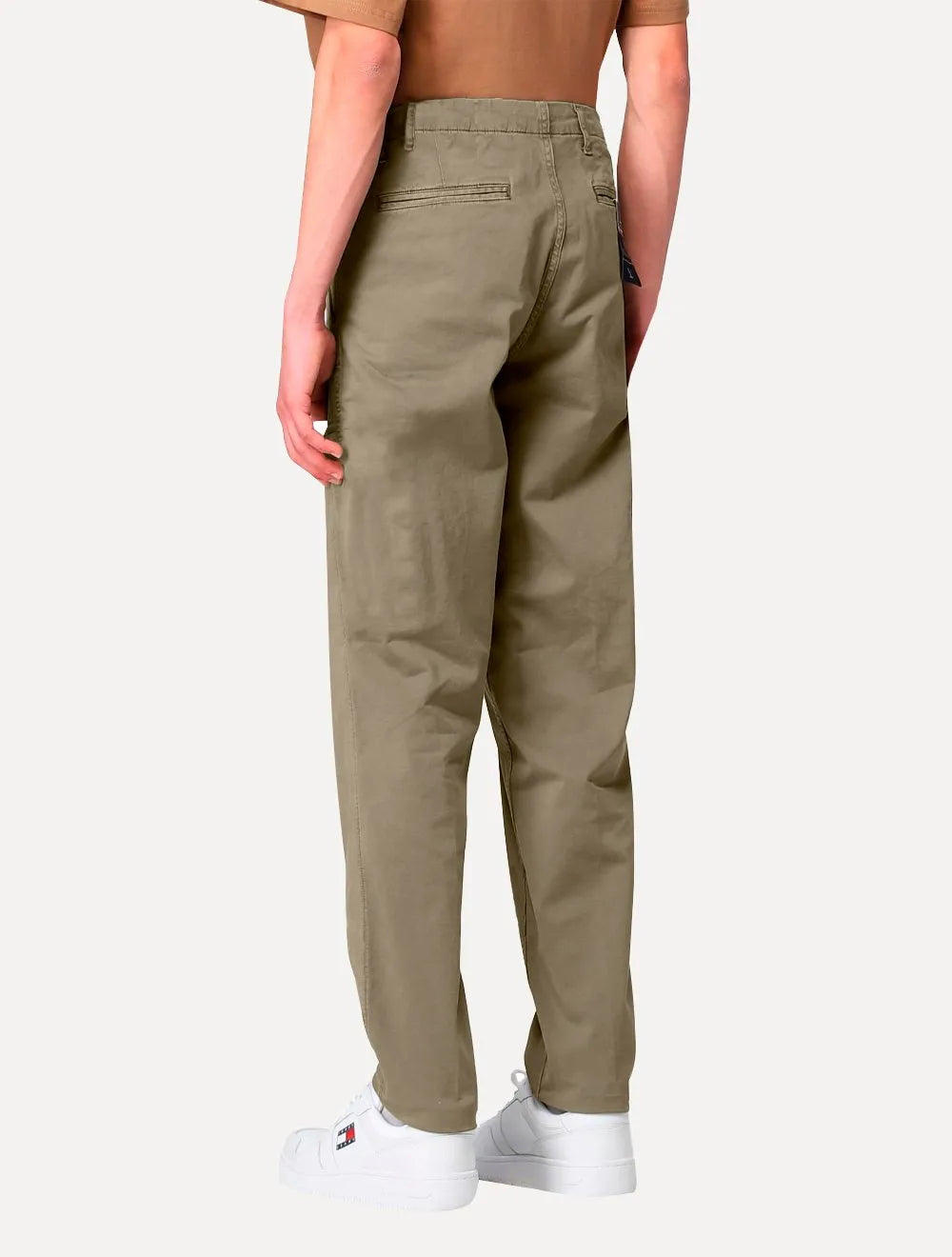 Calça Tommy Hilfiger Masculina Sarja Regular Fit Normal Rise Cáqui