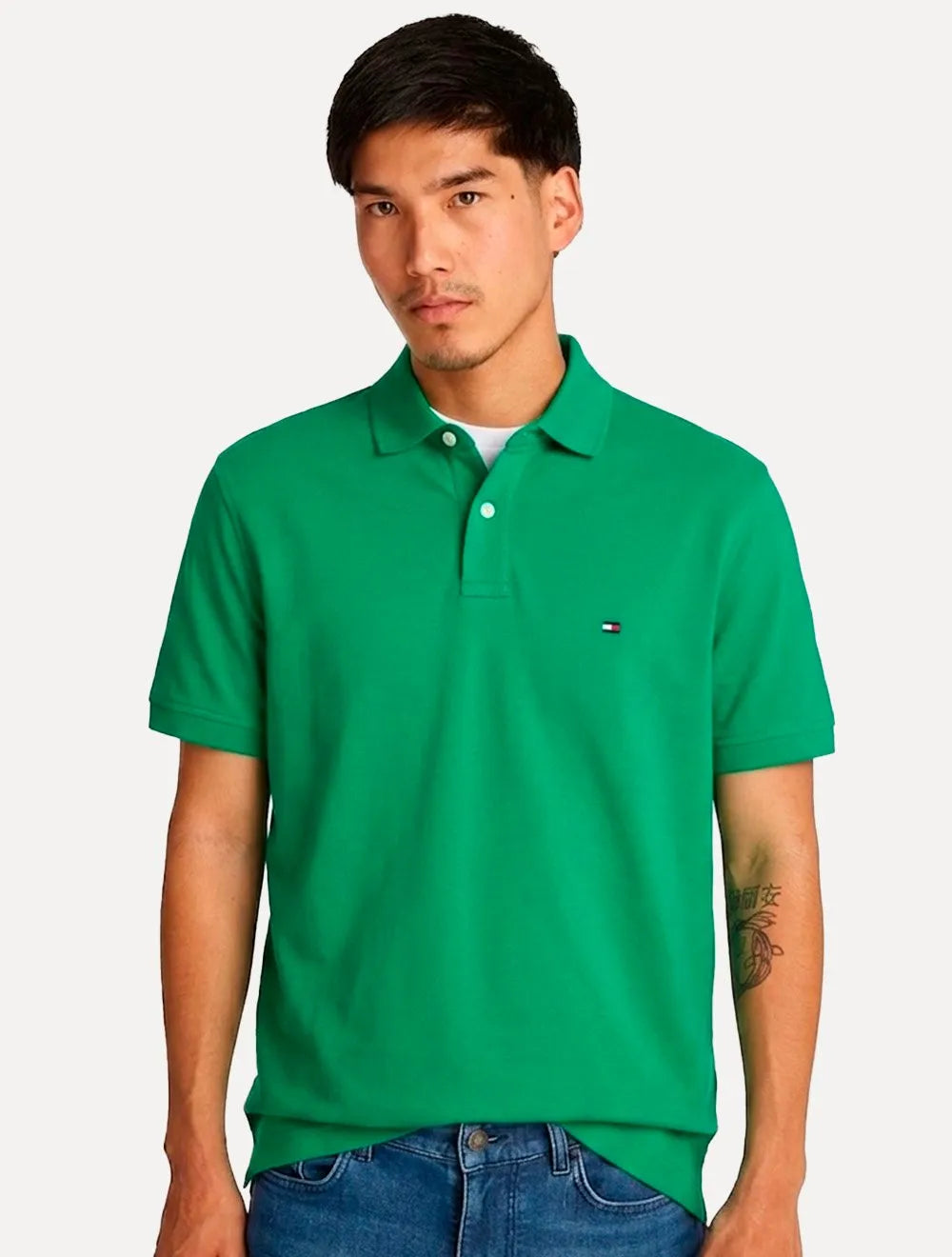 Polo Tommy Hilfiger Masculina Regular Piquet 1985 Verde