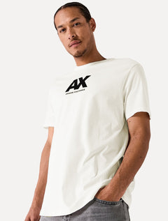 Camiseta Armani Exchange Masculina Regular AX Frontal Dark Logo Off White