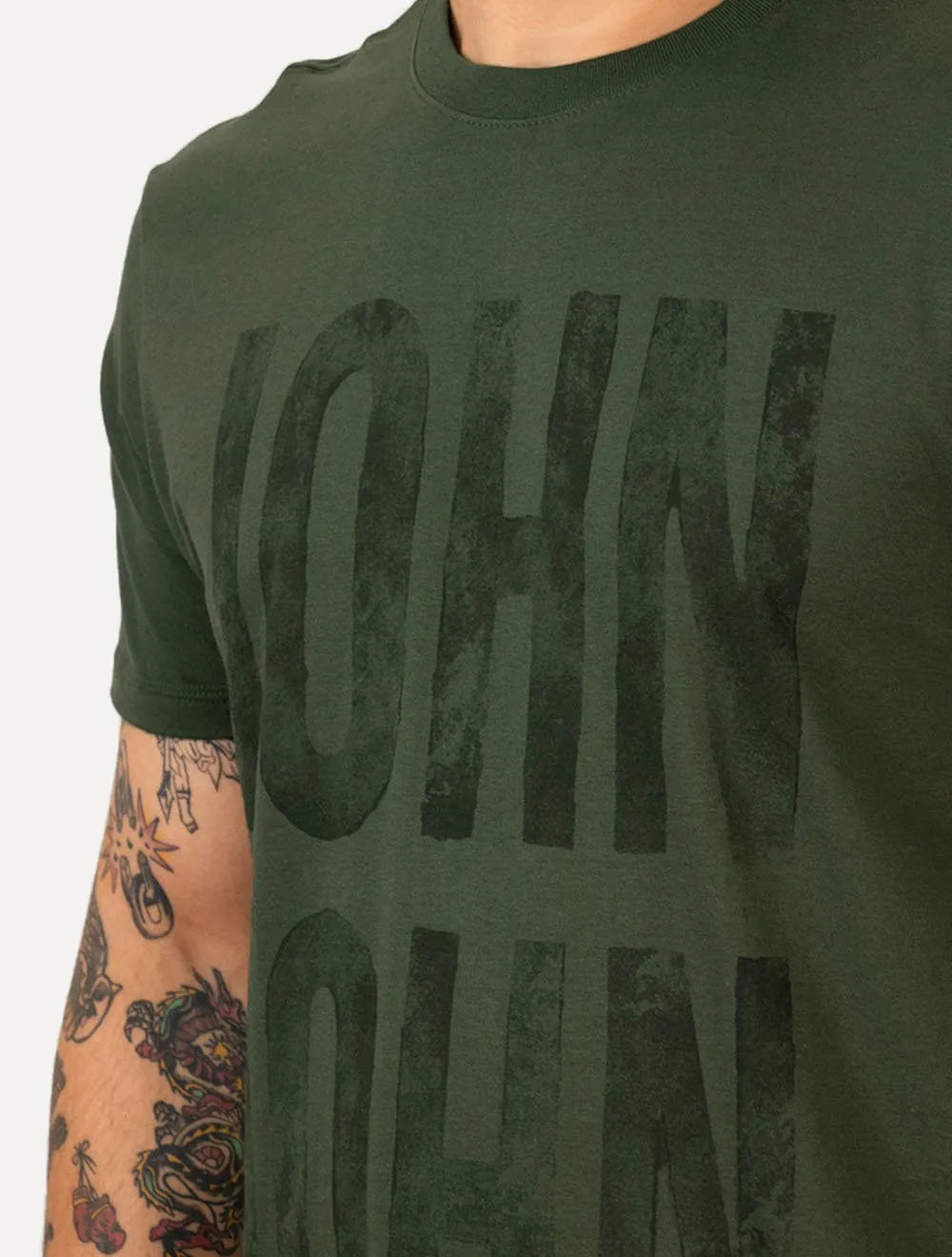 Camiseta John John Masculina Regular John Plaque Verde Escuro