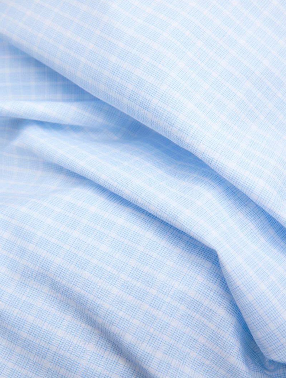 Camisa Aramis Masculina Tricoline Regular Micro Xadrez Azul Claro