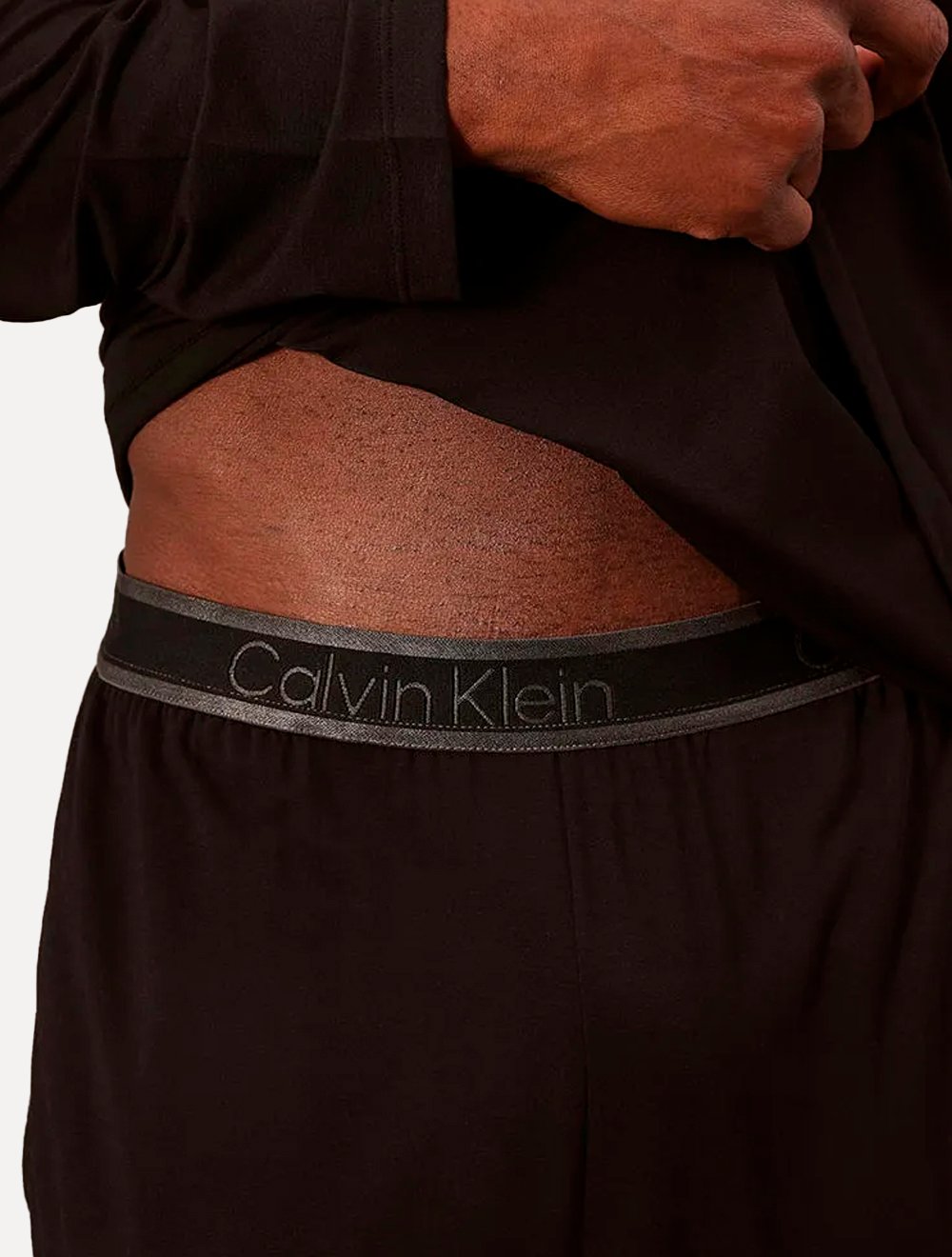 Pijama Calvin Klein Masculino Manga Longa Calça CK Modal Preto