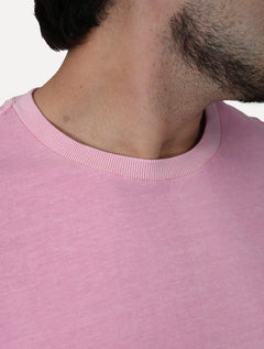 Camiseta Ellus Masculina Cotton Washed Origin. Classic Rosa Claro