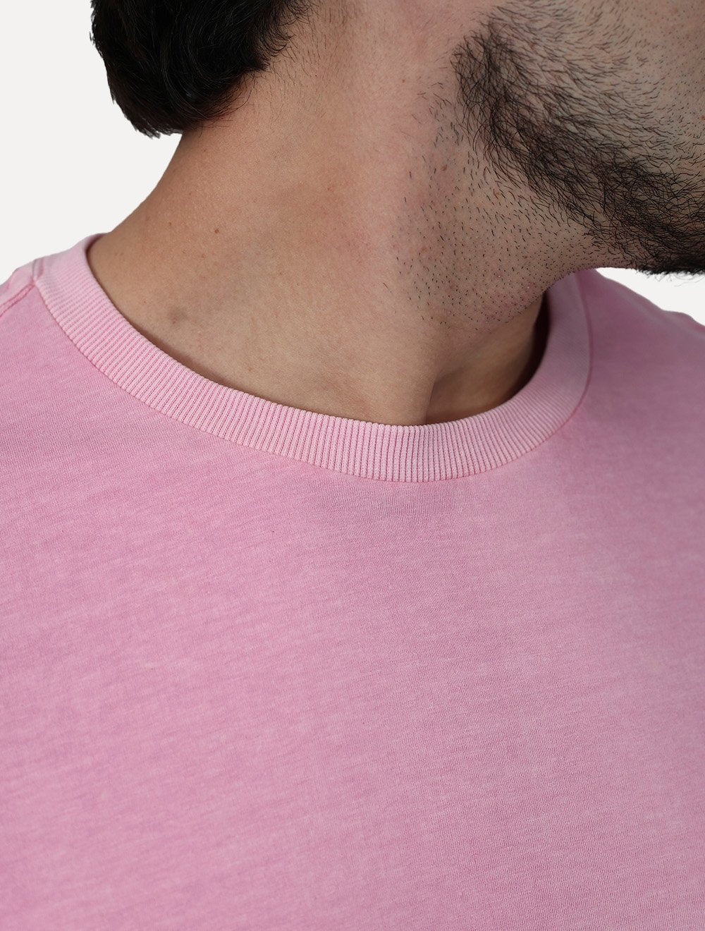 Camiseta Ellus Masculina Cotton Washed Origin. Classic Rosa Claro