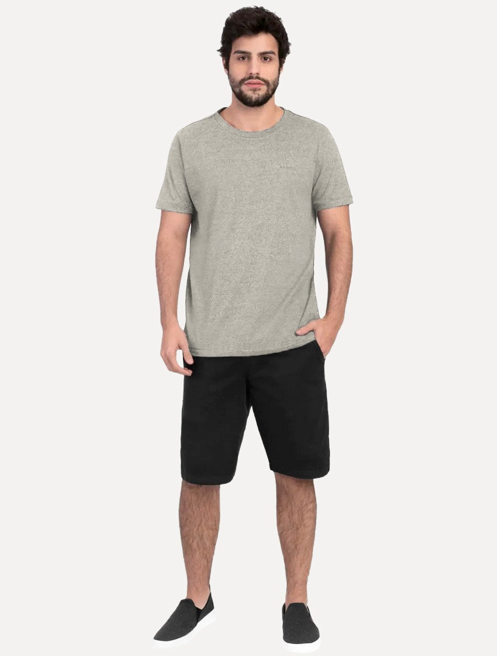 Camiseta Aramis Masculina Eco Lisa Dark Icon Cinza Mescla